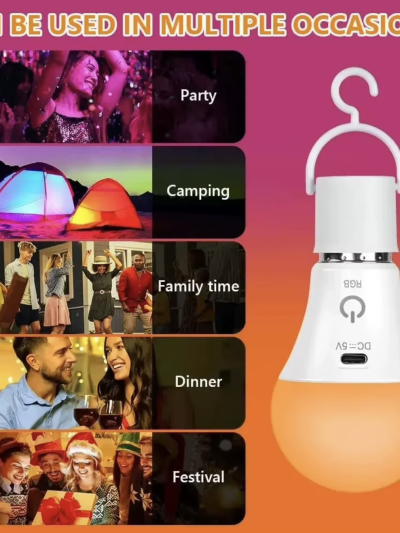 GlowMate Rechargeable RGB Smart Bulb